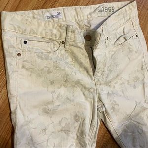 Light colored floral Gap jeans